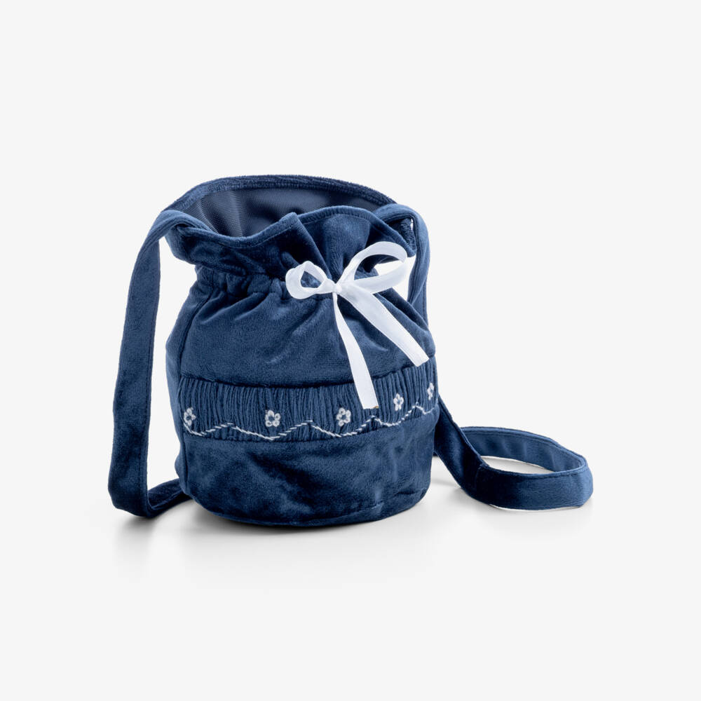 Kidiwi-Navy Blue Velvet Shoulder Bag (18cm) | Childrensalon