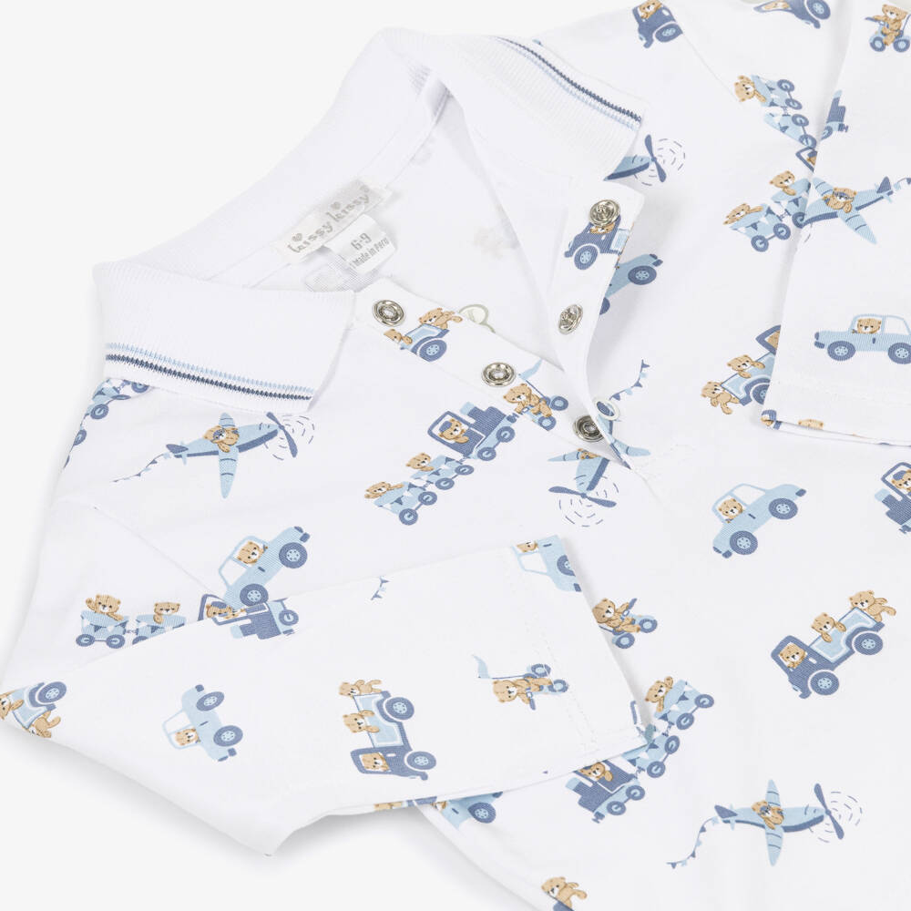 Kissy Kissy-Baby Boys Blue Bears On The Go Pima Cotton Trousers Set | Childrensalon
