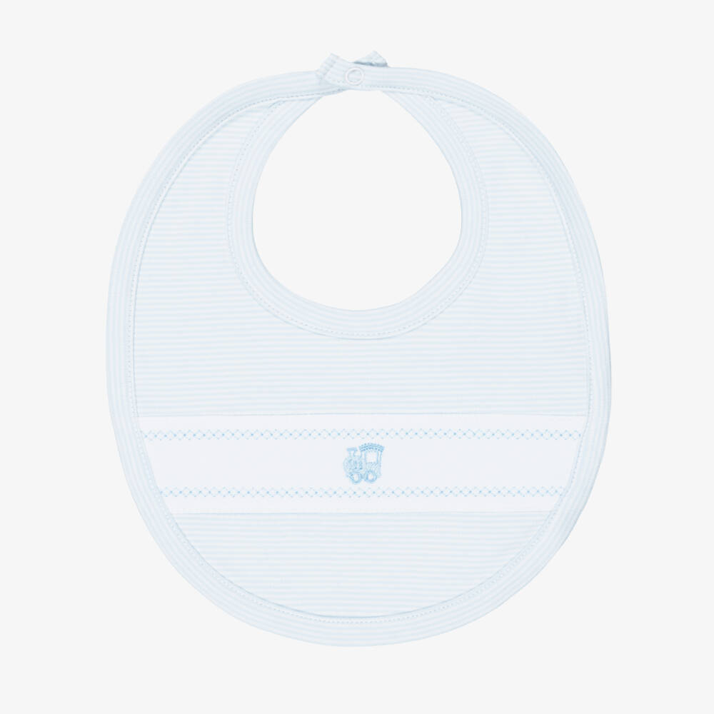 Kissy Kissy-Baby Boys Blue Classic Treasures Bib in Pima Cotton | Childrensalon