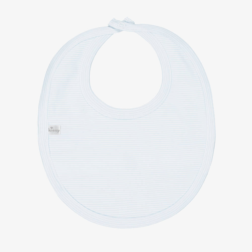 Kissy Kissy-Baby Boys Blue Classic Treasures Bib in Pima Cotton | Childrensalon
