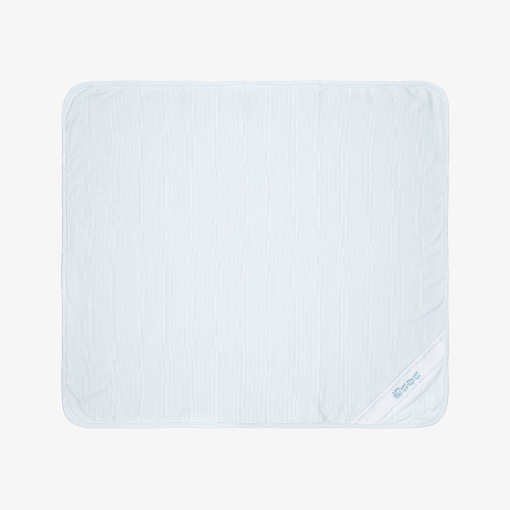 Kissy Kissy-Baby Boys Blue Classic Treasures Pima Cotton Blanket (73cm) | Childrensalon