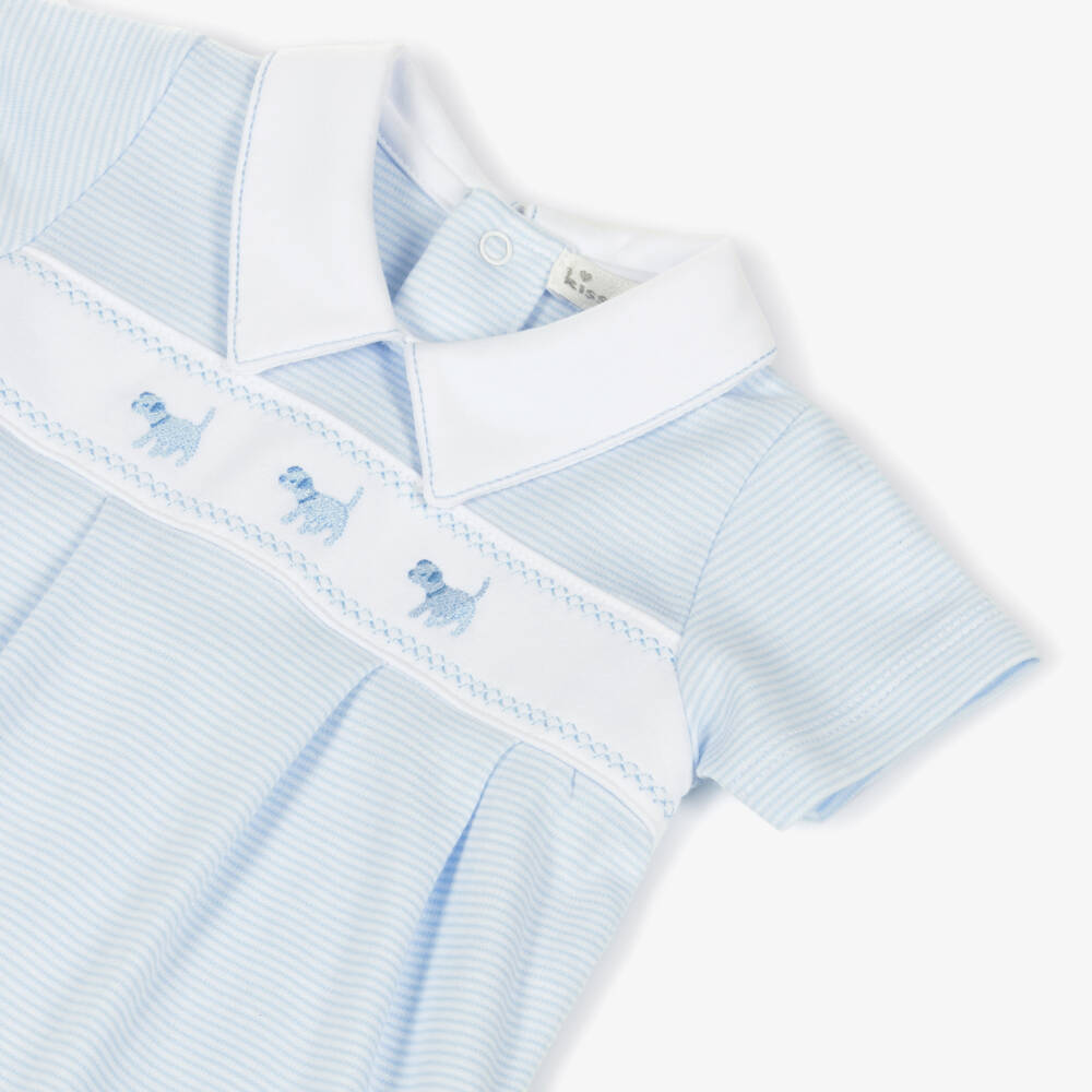 Kissy Kissy-Baby Boys Blue Classic Treasures Pima Cotton Shortie | Childrensalon
