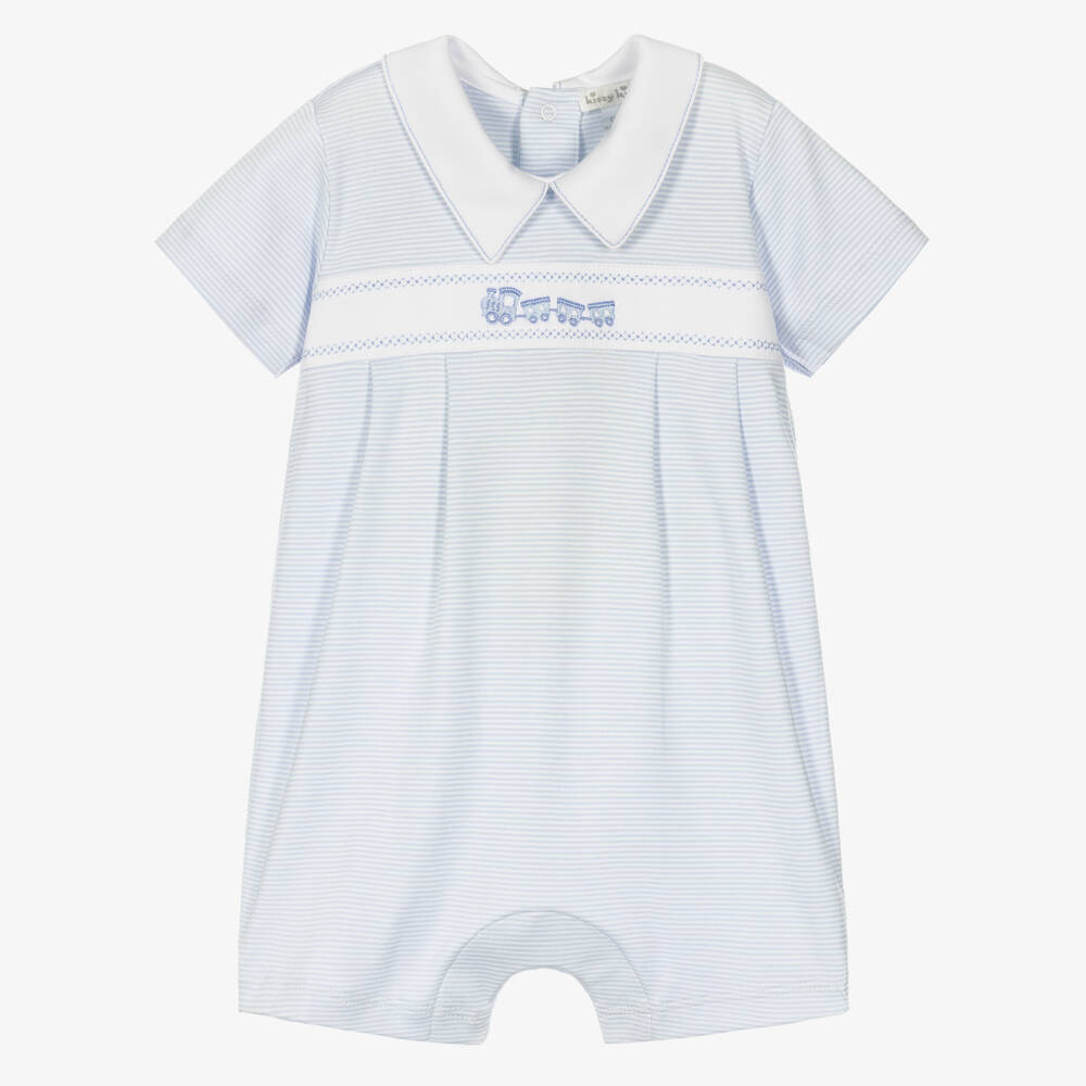 Kissy Kissy-Baby Boys Blue Classic Treasures Pima Cotton Shortie | Childrensalon