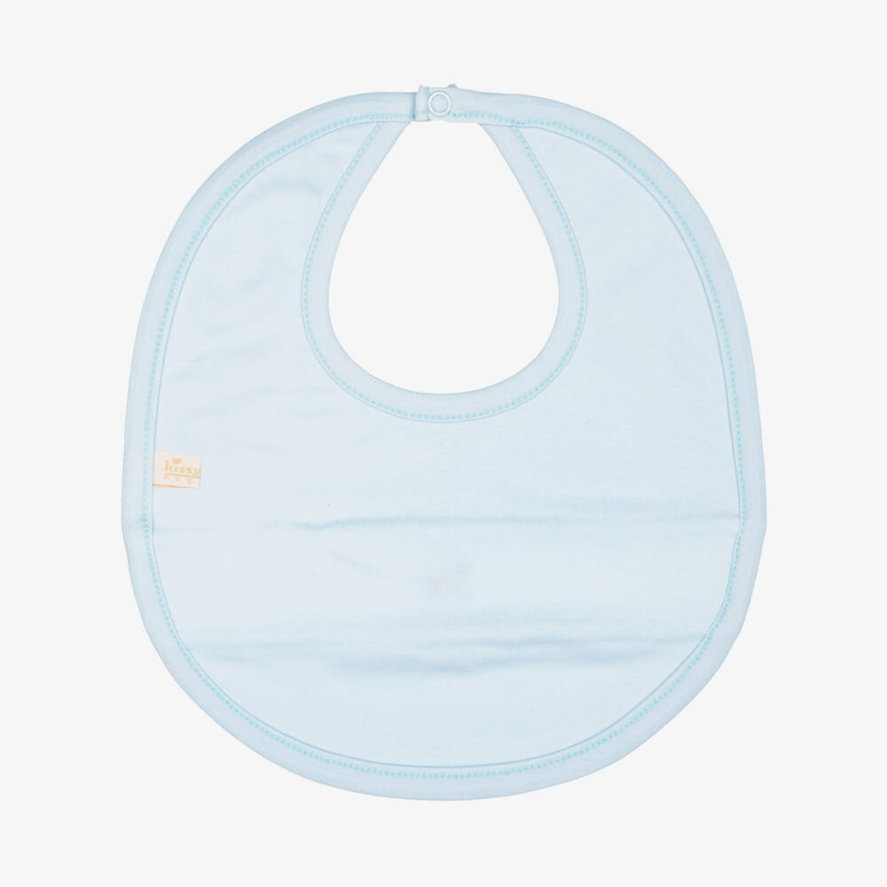 Kissy Kissy-Baby Boys Blue Hand-Smocked Bib in Pima Cotton | Childrensalon