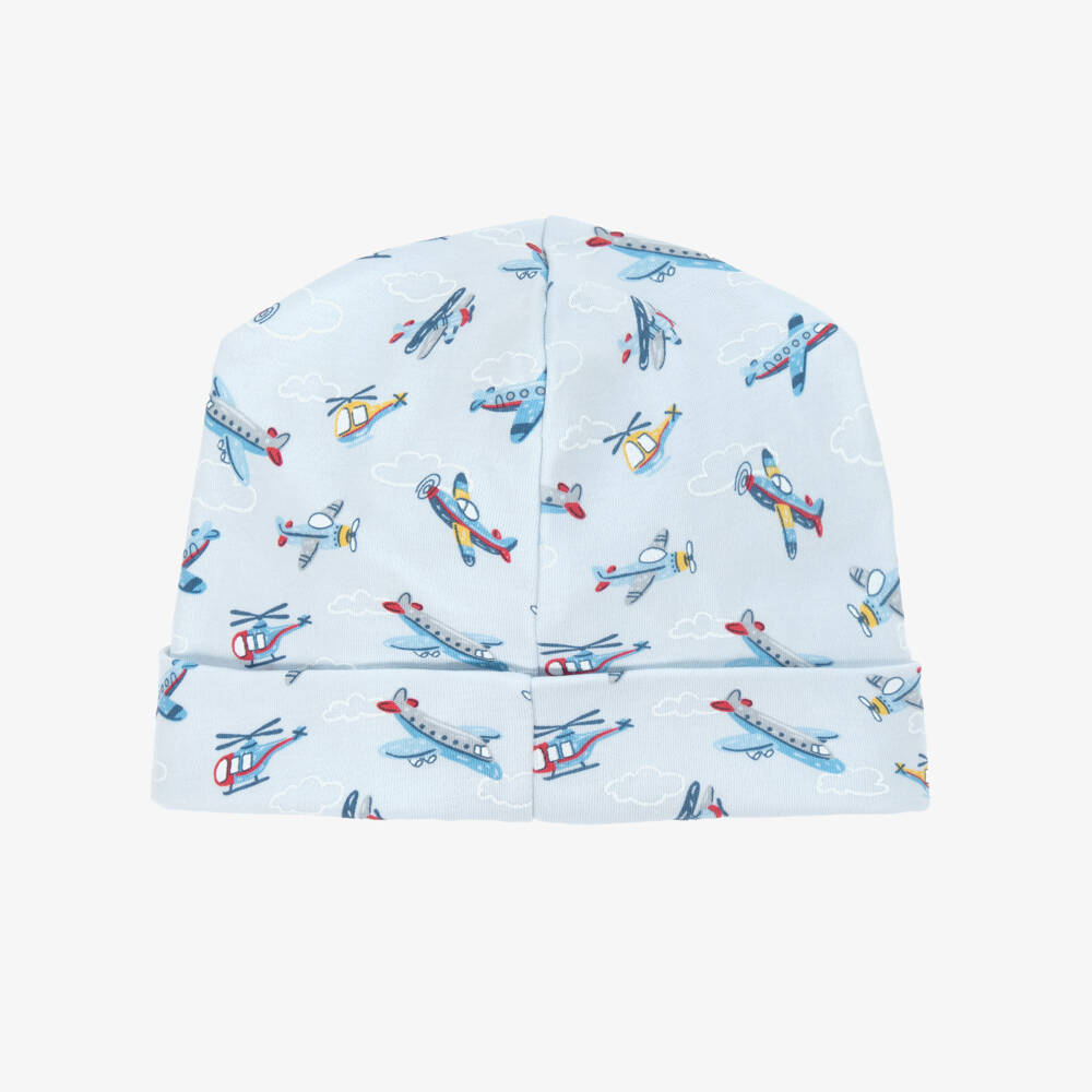 Kissy Kissy-Шапочка голубая из хлопка пима с самолетами для малышей | Childrensalon