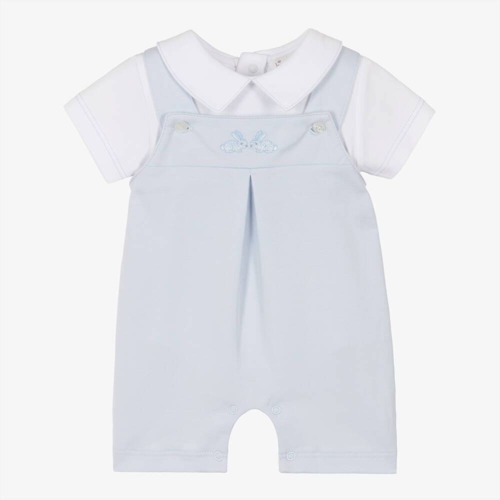 Kissy Kissy-طقم دنغري أزرق للأولاد مع أرنب | Childrensalon