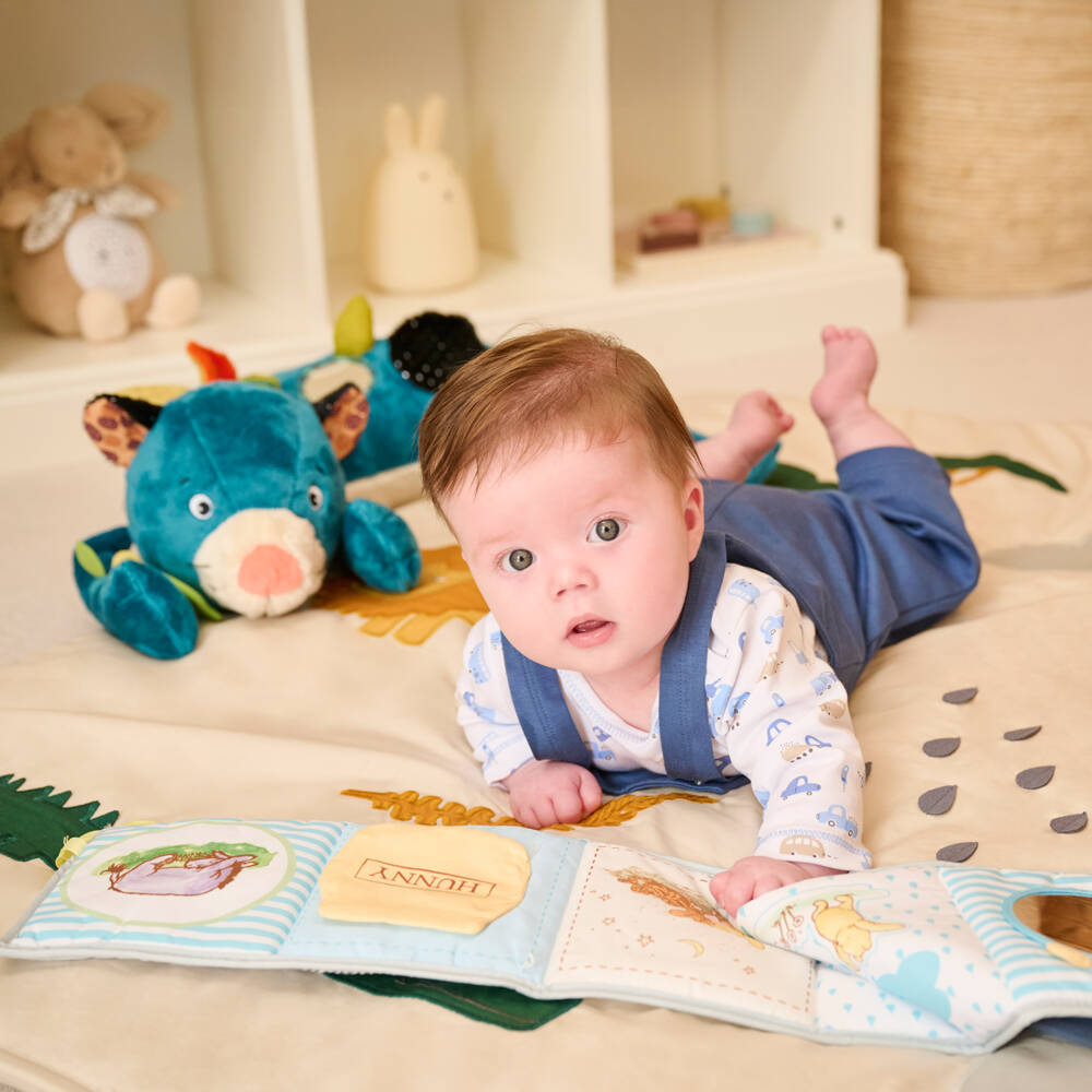 Kissy Kissy-Baby Boys Blue Pima Cotton Stop & Go Traffic Dungaree Set | Childrensalon