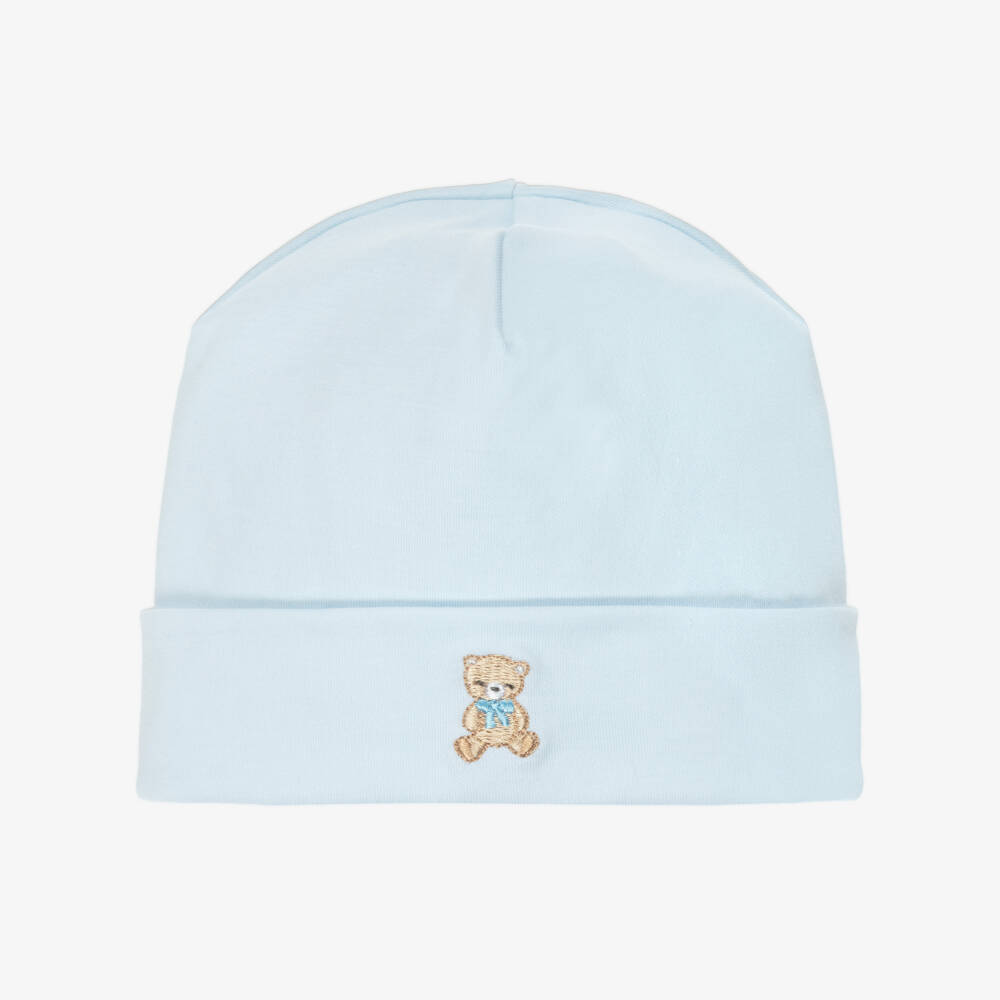 Kissy Kissy-Baby Boys Blue Pima Cotton Teddy Bear Club Hat | Childrensalon