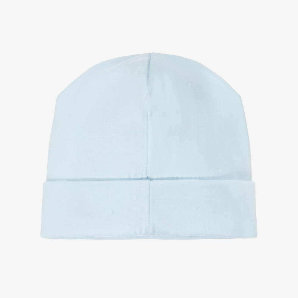 Kissy Kissy-Baby Boys Blue Pima Cotton Teddy Bear Club Hat | Childrensalon
