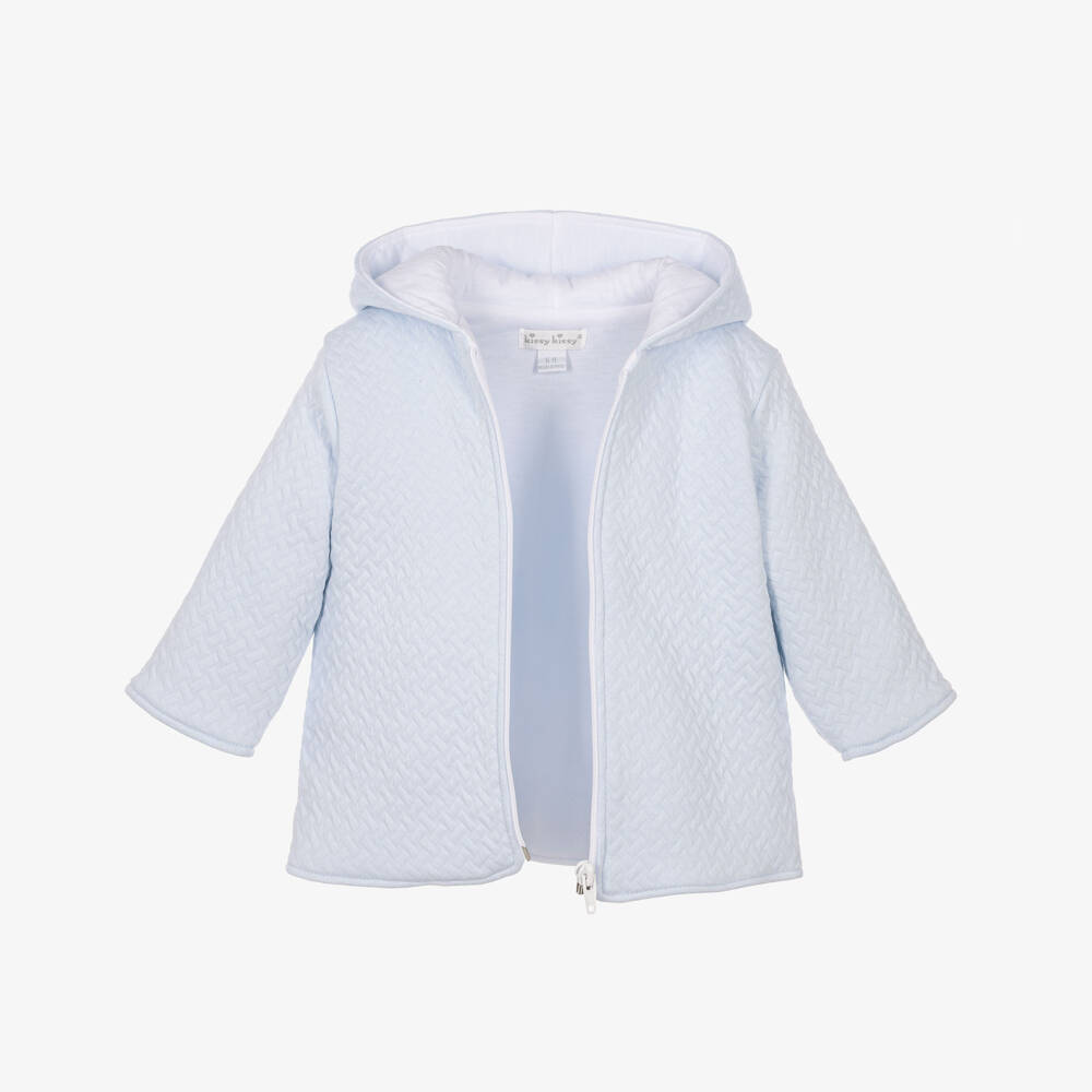 Kissy Kissy-Baby Boys Blue Quilted Cotton Pram Coat | Childrensalon