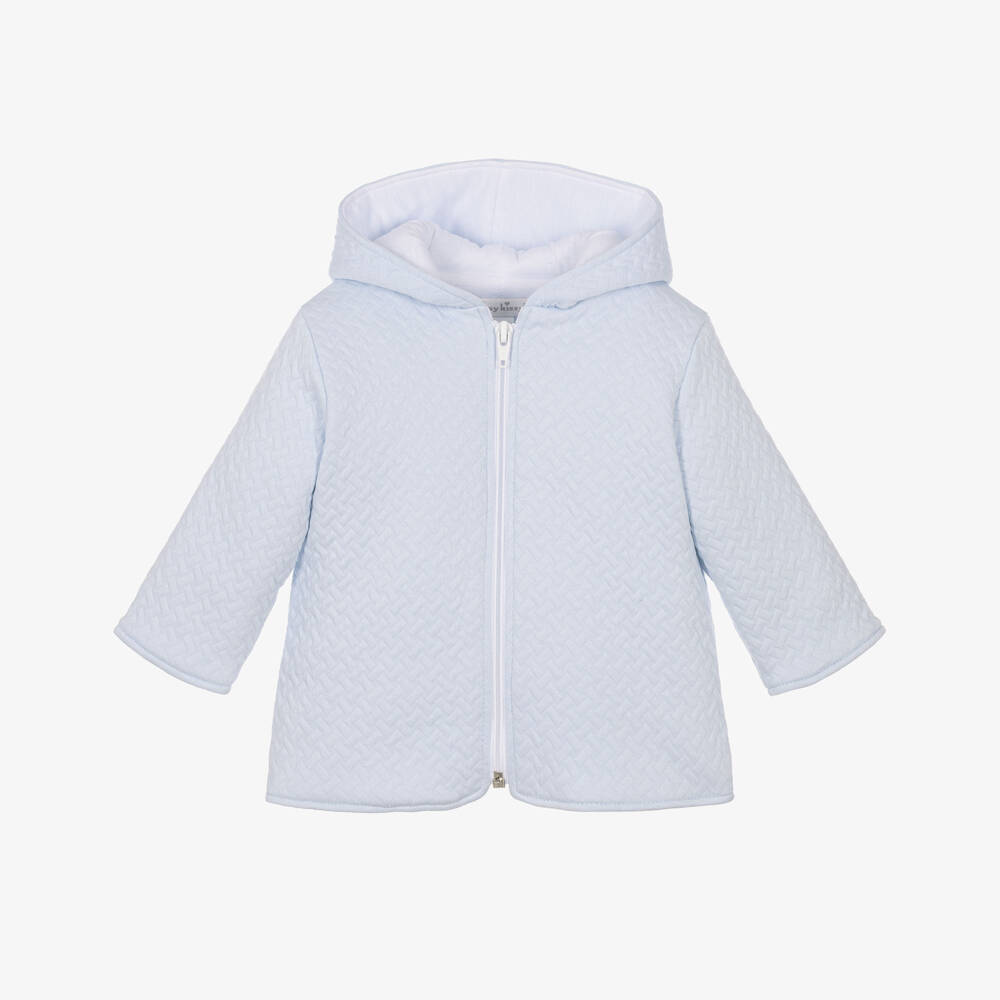 Kissy Kissy-Baby Boys Blue Quilted Cotton Pram Coat | Childrensalon