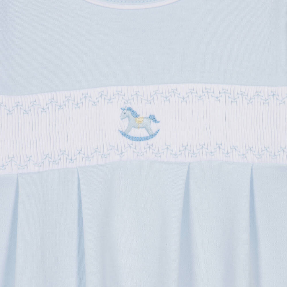Kissy Kissy-Baby Boys Blue Smocked Pima Cotton Day Gown | Childrensalon