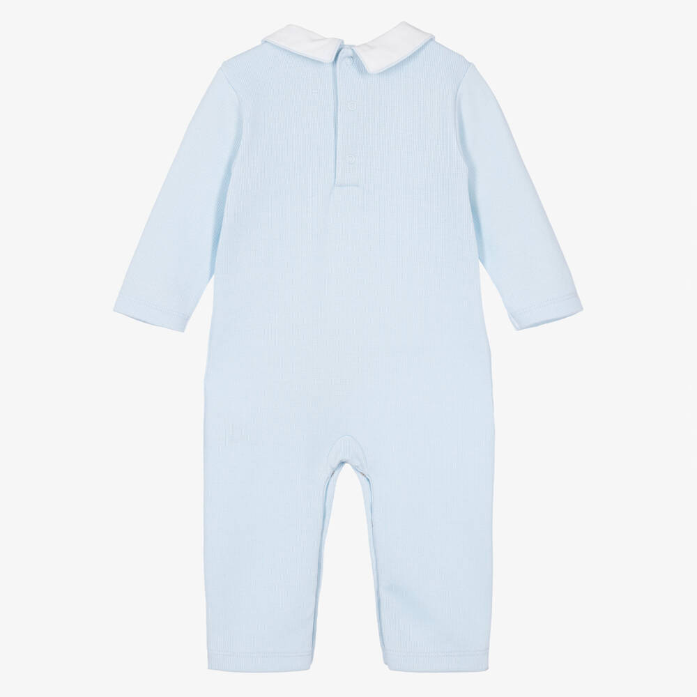 Kissy Kissy-Baby Boys Blue Smocked Romper | Childrensalon