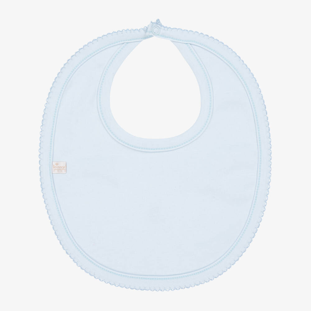 Kissy Kissy-Слюнявчик голубой из хлопка пима с мишкой для малышей | Childrensalon