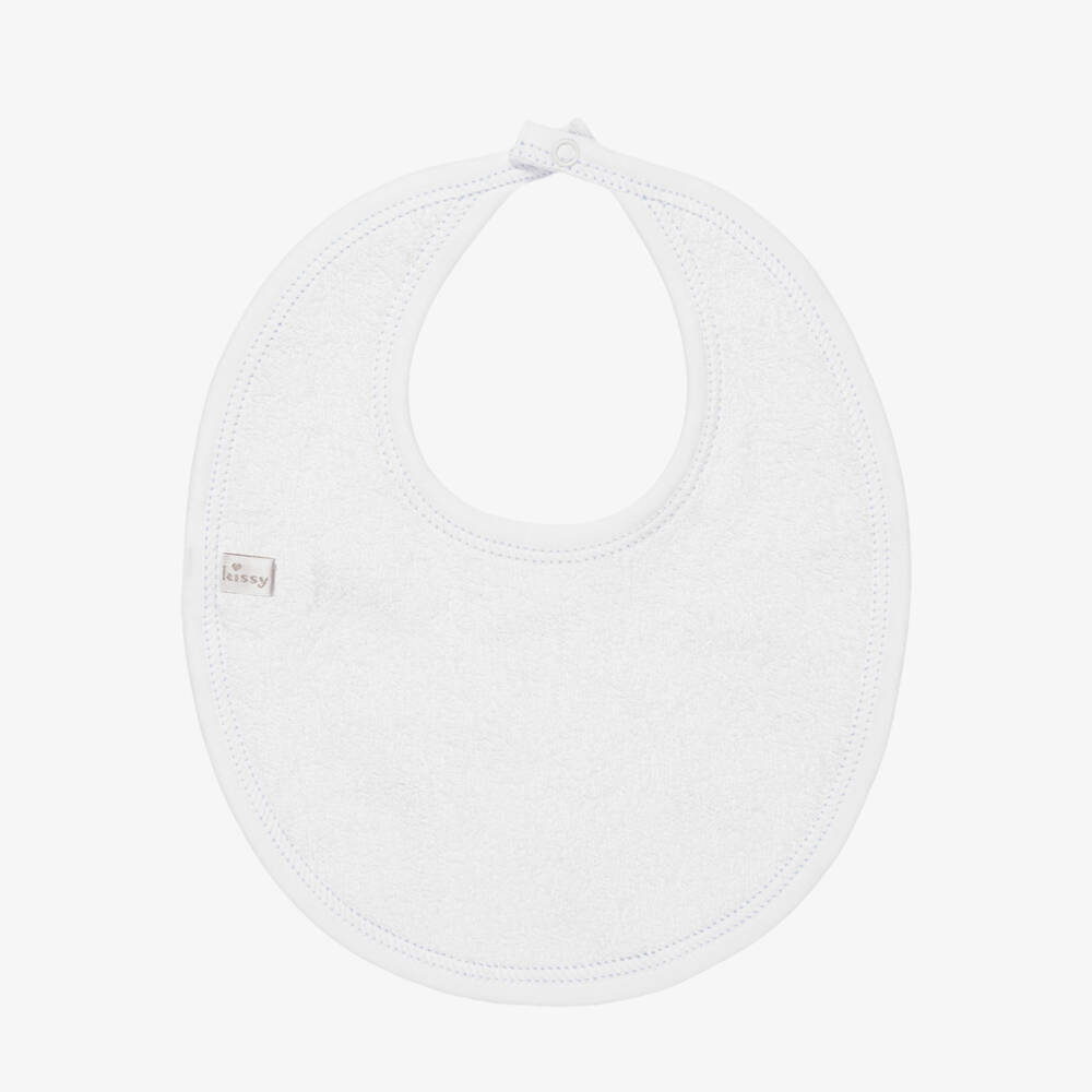 Kissy Kissy-Baby Boys Blue & White Pima Cotton Grand Prix Bib | Childrensalon