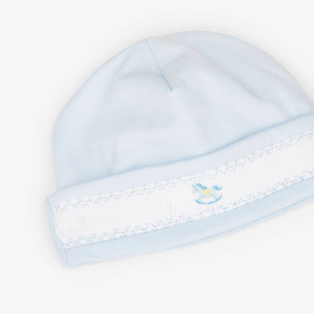 Kissy Kissy-Baby Boys Hand-Smocked Hat in Pima Cotton | Childrensalon