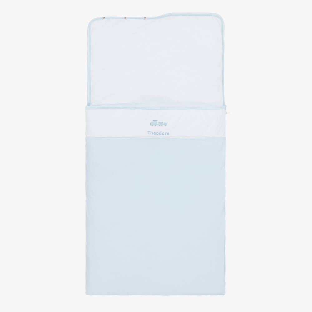 Kissy Kissy-Baby Boys Personalised Blue Fall Medley Nest (77cm) | Childrensalon