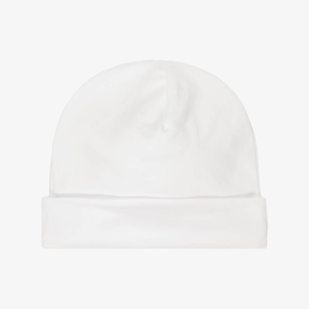 Kissy Kissy-Baby Boys White & Blue Fall Blooms Pima Cotton Hat | Childrensalon