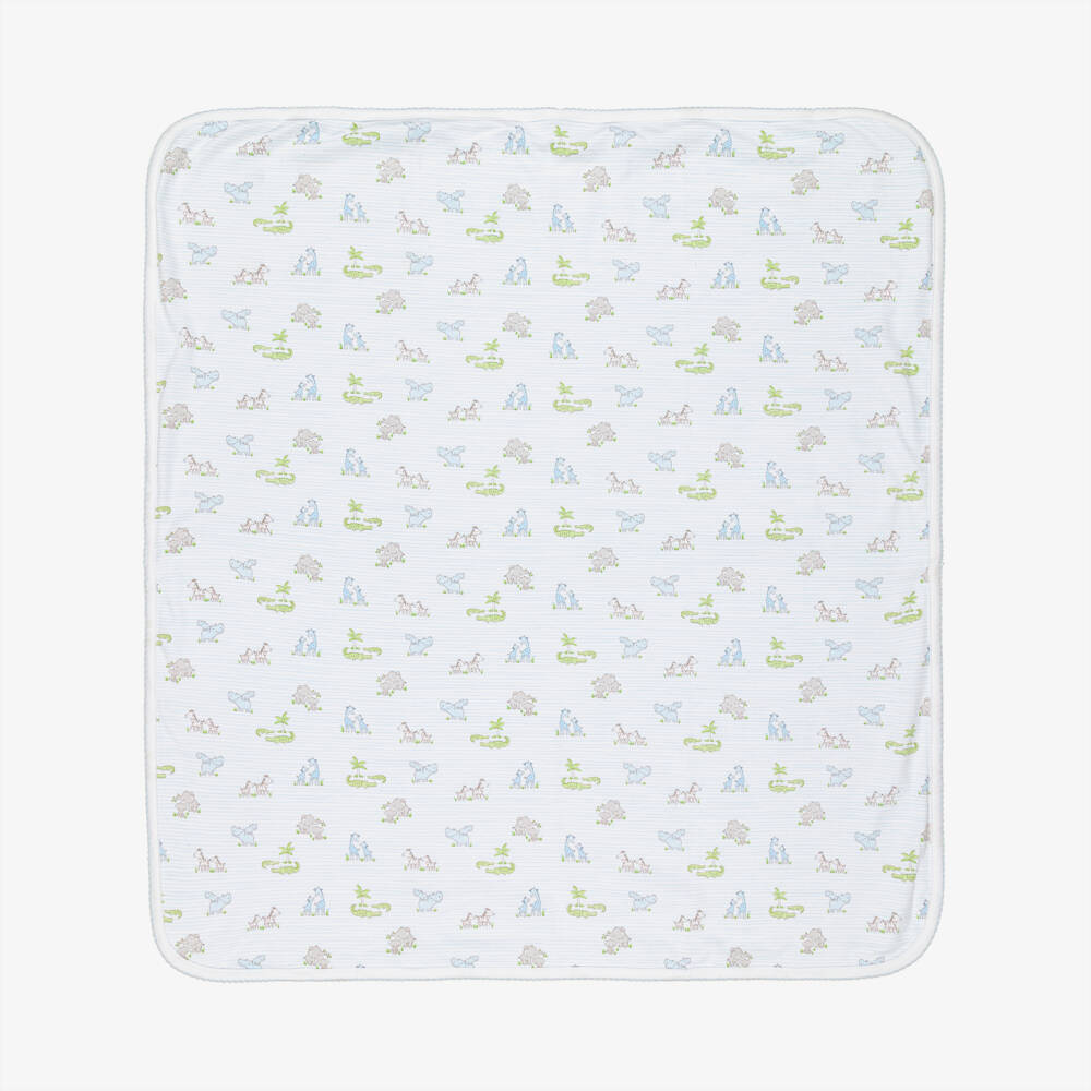 Kissy Kissy-بطانية بيضاء بنقشة السفاري للأولاد | Childrensalon