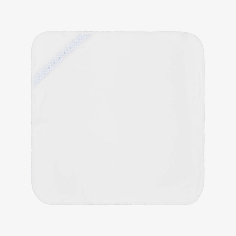 Kissy Kissy-بطانية أولاد رضع تطريز سموك لون أبيض (73 سم) | Childrensalon