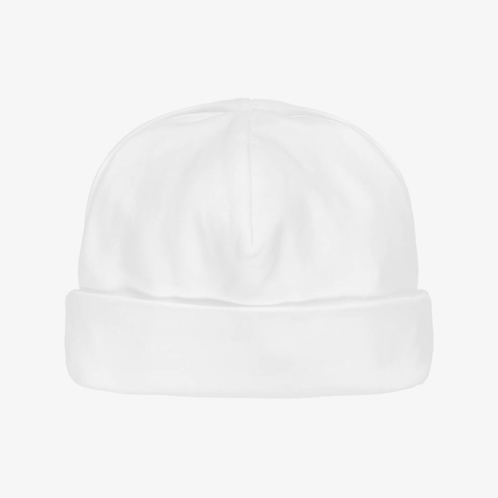 Kissy Kissy-Шапочка из хлопка пима белая с ручной присборенной вышивкой для малышей | Childrensalon