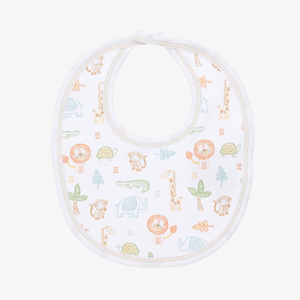 Kissy Kissy-Baby Boys White Jungle Adventure Pima Cotton Hat | Childrensalon