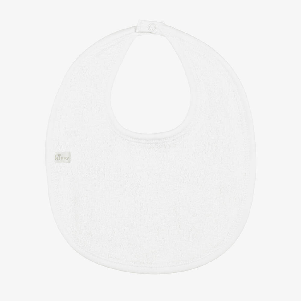 Kissy Kissy-Baby Boys White Pima Cotton Dinosaur Territory Bib | Childrensalon