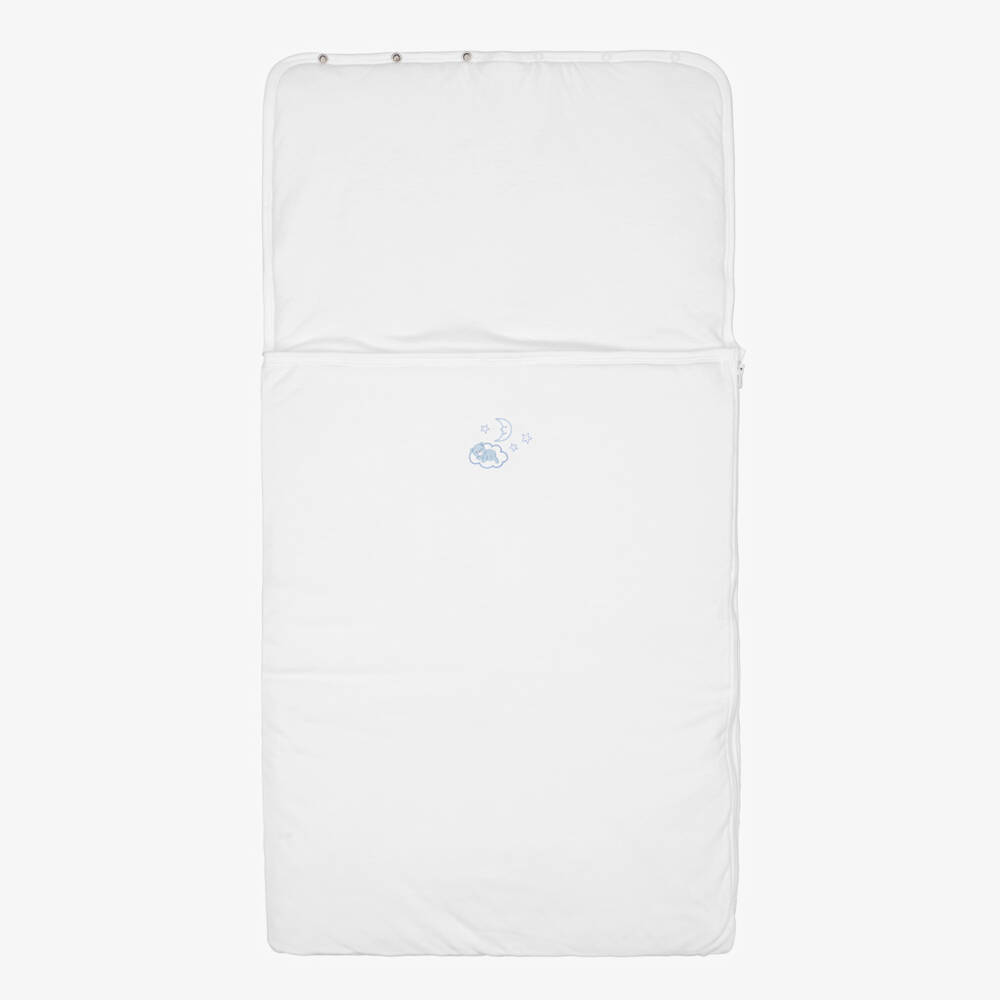 Kissy Kissy-Baby Boys White Pima Cotton Goodnight Bears Nest (76cm) | Childrensalon