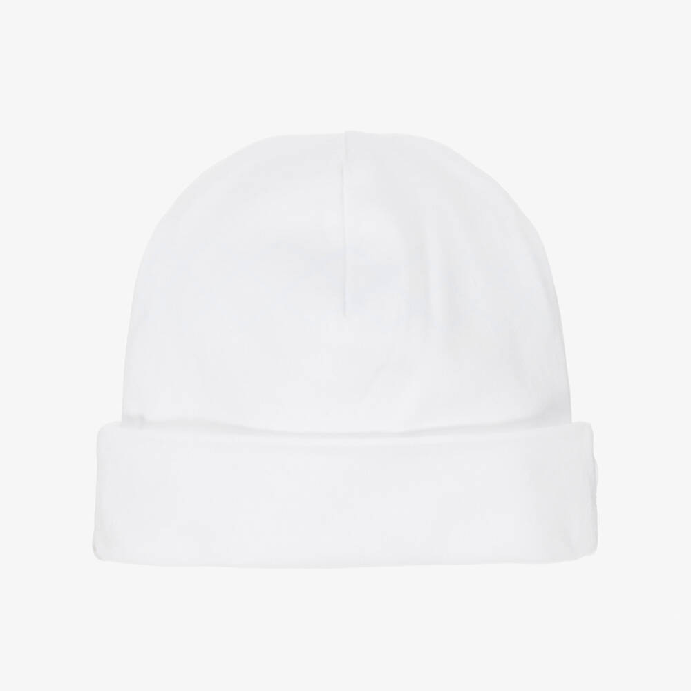 Kissy Kissy-Baby Boys White Pima Cotton Hand-Embroidered Hat | Childrensalon
