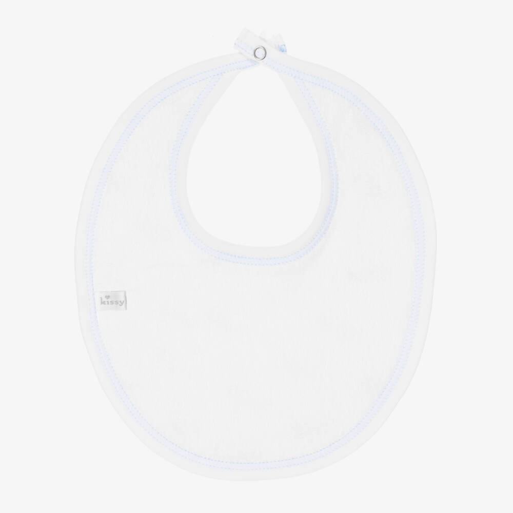 Kissy Kissy-مريلة قطن بيما لون أبيض للأولاد الرضع | Childrensalon