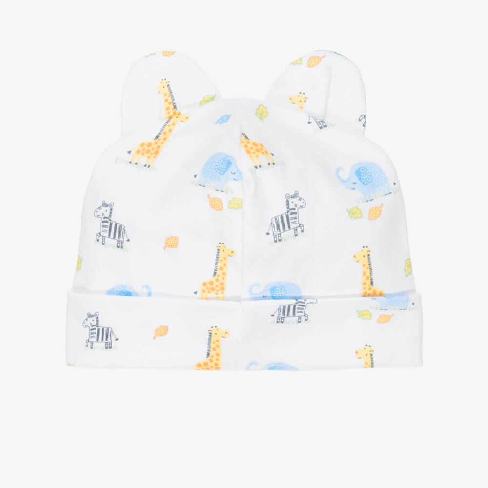 Kissy Kissy-Baby Boys White Pima Cotton Safari Bunch Hat | Childrensalon