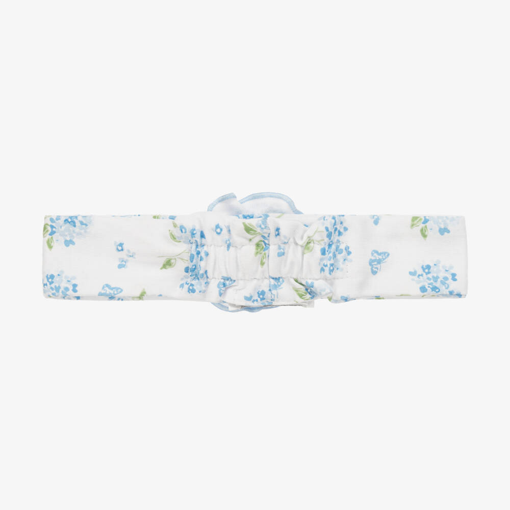 Kissy Kissy-Baby Girls Blue Cotton Heavenly Hydrangeas Headband | Childrensalon