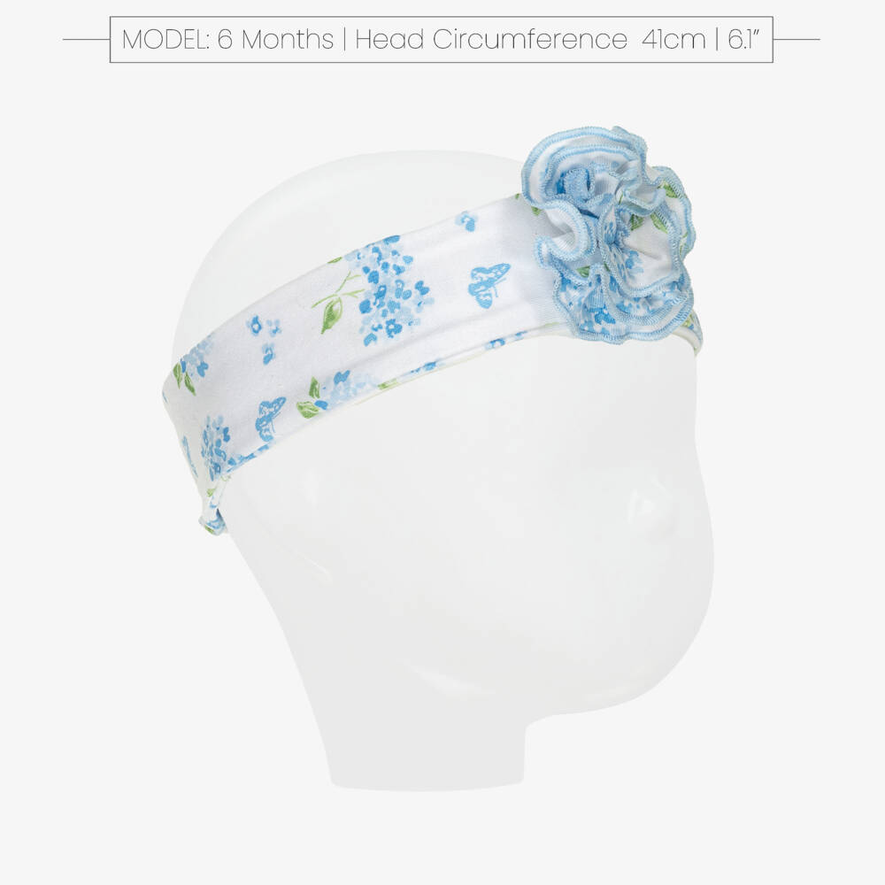 Kissy Kissy-Baby Girls Blue Cotton Heavenly Hydrangeas Headband | Childrensalon