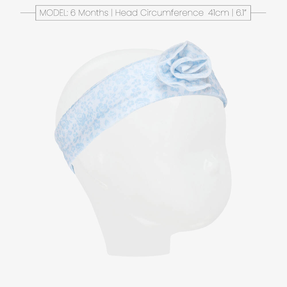 Kissy Kissy-Baby Girls Blue Country Gardens Pima Cotton Headband | Childrensalon