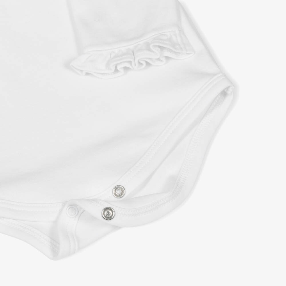 Kissy Kissy-Baby Girls Blue Fall In Bloom Pima Cotton Dungaree Set | Childrensalon