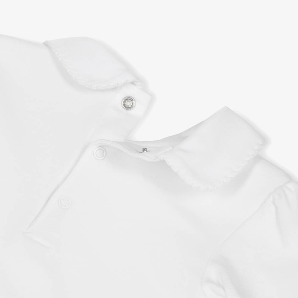 Kissy Kissy-Baby Girls Blue Fall In Bloom Pima Cotton Dungaree Set | Childrensalon