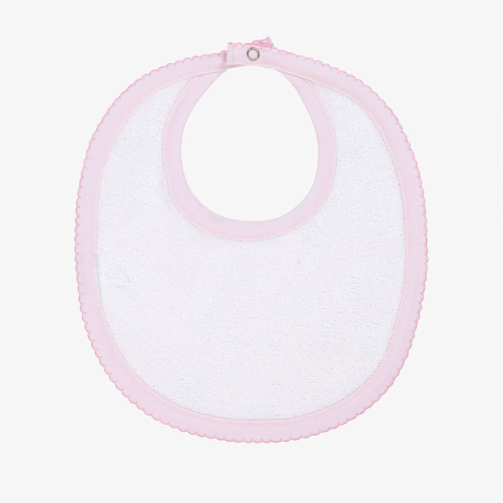 Kissy Kissy-Baby Girls Pink Billowy Bows Pima Cotton Bib | Childrensalon