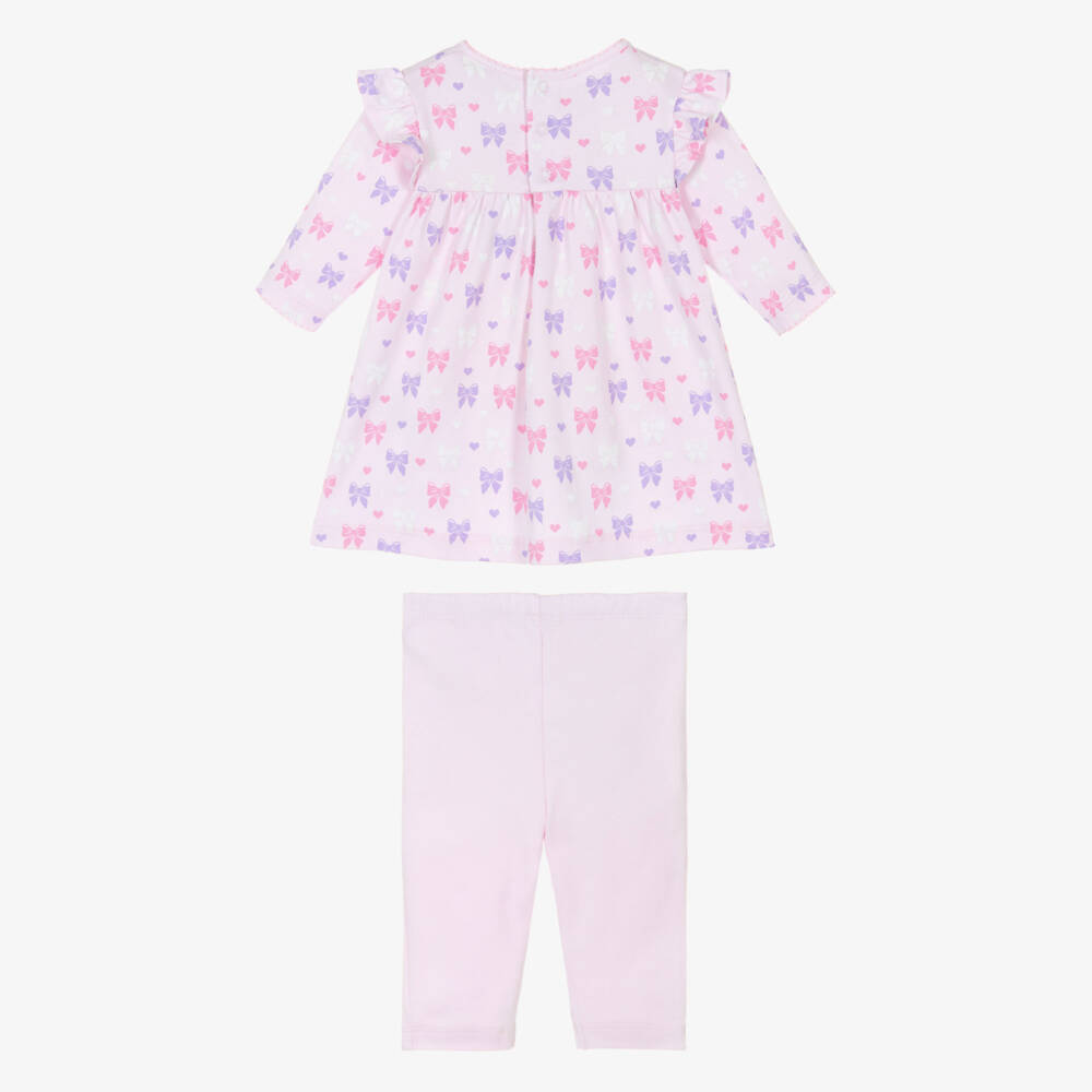 Kissy Kissy-Baby Girls Pink Billowy Bows Pima Cotton Dress Set | Childrensalon