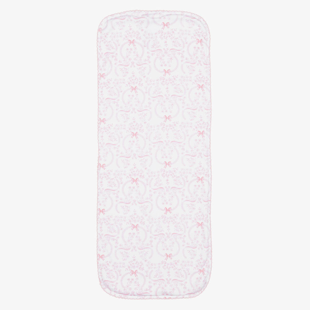 Kissy Kissy-Baby Girls Pink Blooming Bows Pima Cotton Burp Cloth (49cm) | Childrensalon