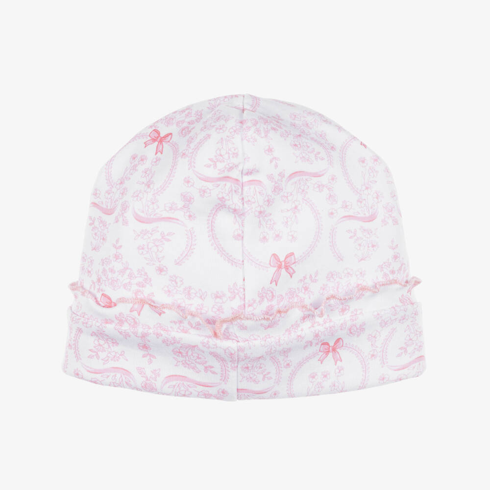 Kissy Kissy-Baby Girls Pink Blooming Bows Pima Cotton Hat | Childrensalon