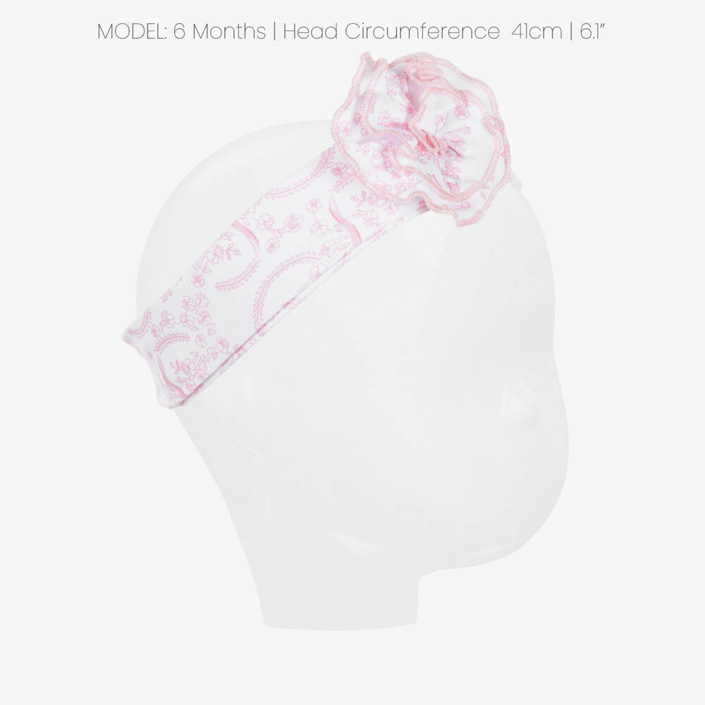 Kissy Kissy-Baby Girls Pink Blooming Bows Pima Cotton Headband | Childrensalon