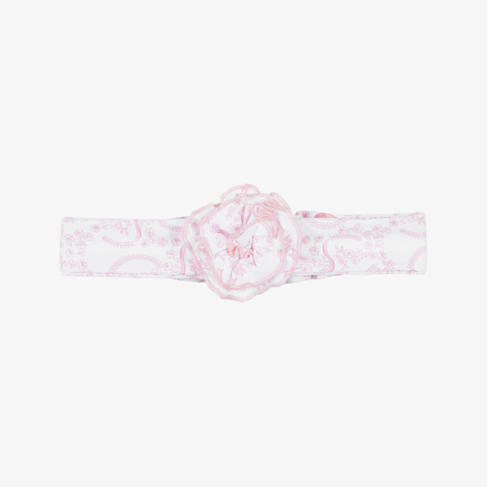 Kissy Kissy-Baby Girls Pink Blooming Bows Pima Cotton Headband | Childrensalon
