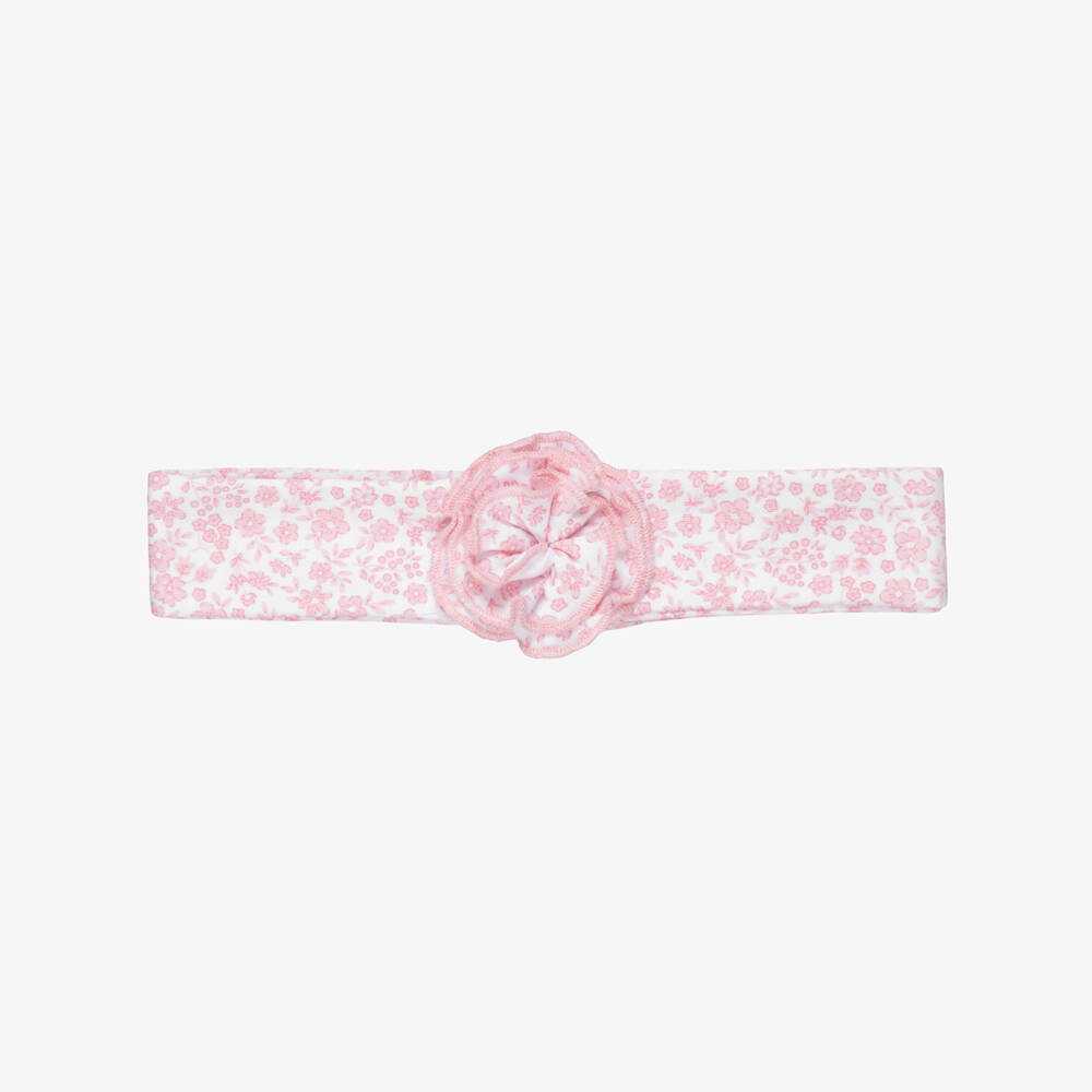 Kissy Kissy-Baby Girls Pink Fall Blooms Pima Cotton Headband | Childrensalon
