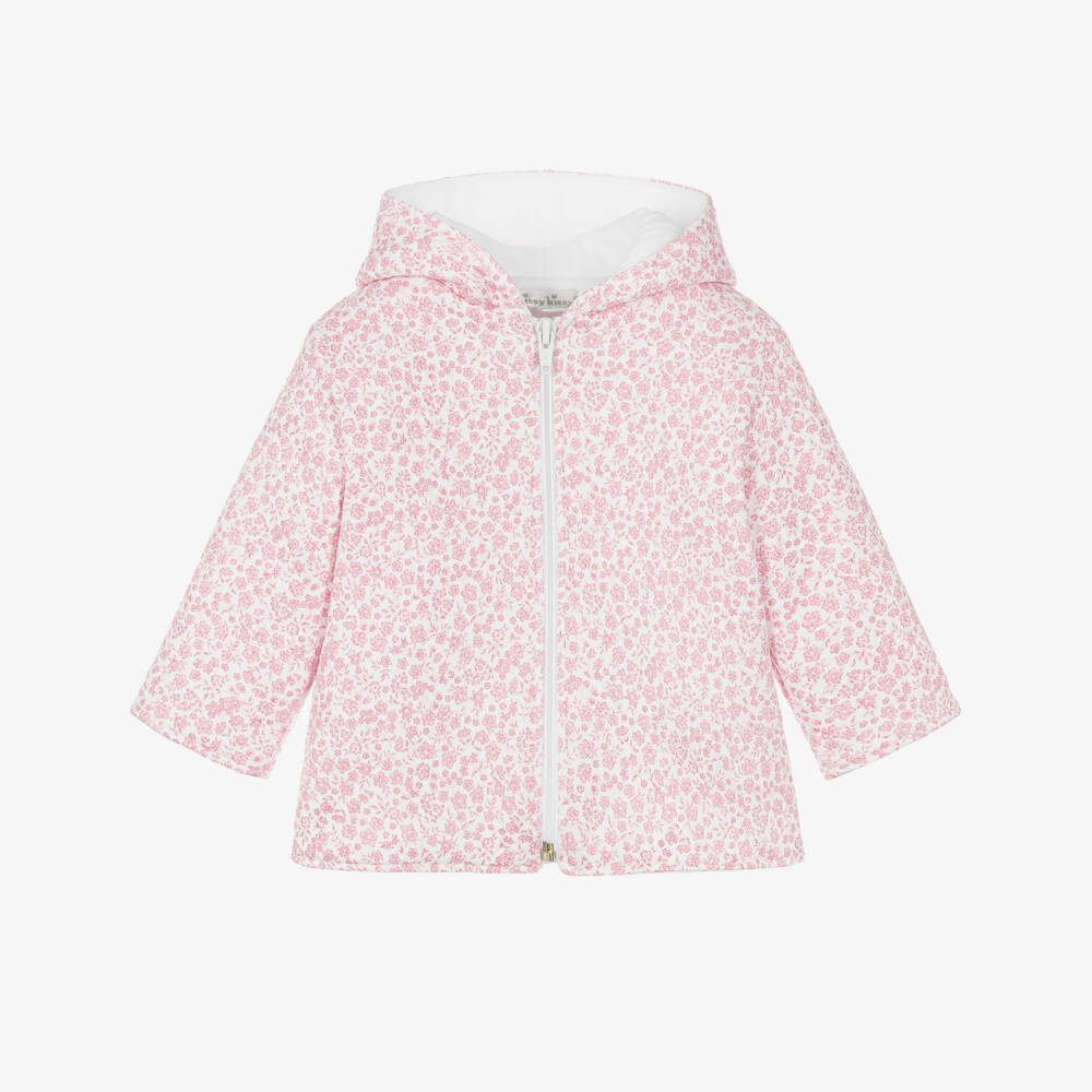 Kissy Kissy-Baby Girls Pink Fall Blooms Pima Cotton Pram Coat | Childrensalon