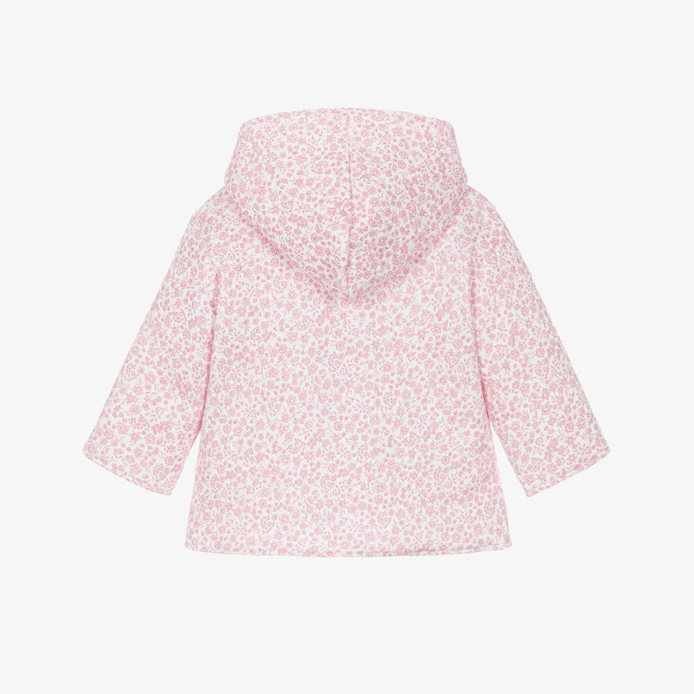 Kissy Kissy-Baby Girls Pink Fall Blooms Pima Cotton Pram Coat | Childrensalon