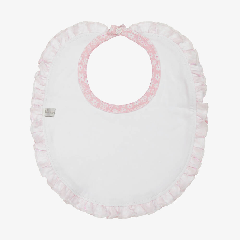 Kissy Kissy-Baby Girls Pink Fall In Bloom Pima Cotton Bib | Childrensalon