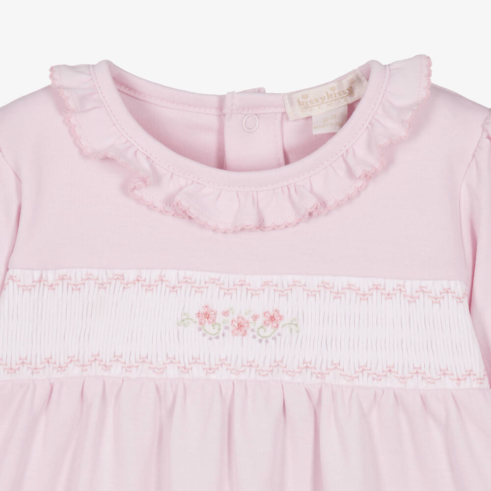 Kissy Kissy-Baby Girls Pink Fall Medley Smocked Dress | Childrensalon