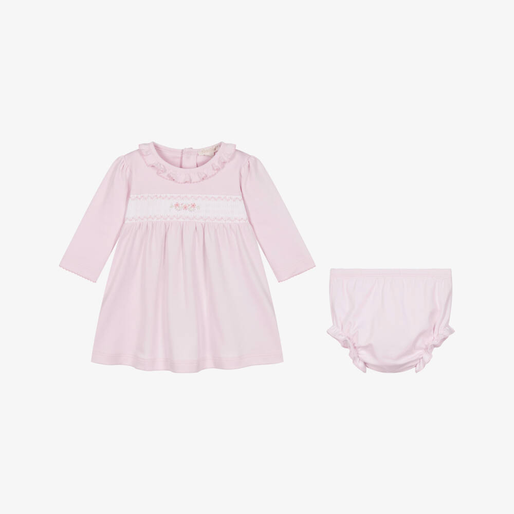 Kissy Kissy-Baby Girls Pink Fall Medley Smocked Dress | Childrensalon