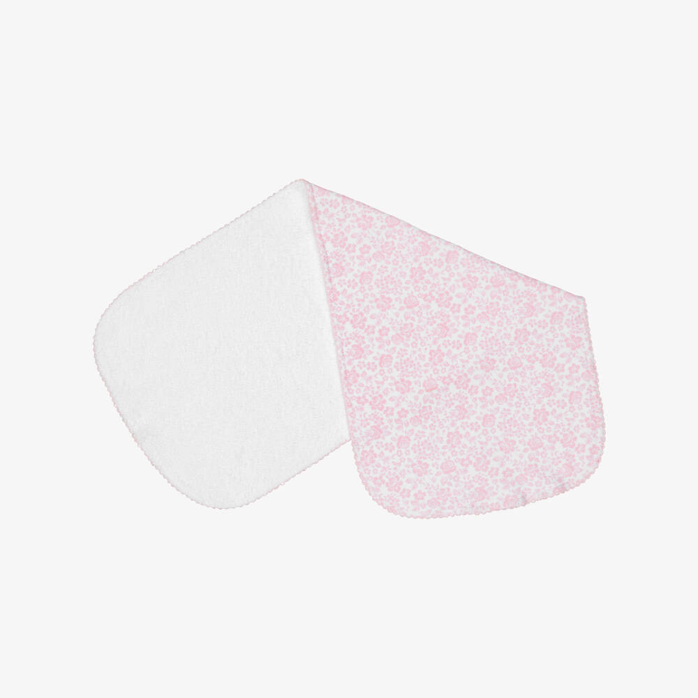 Kissy Kissy-Baby Girls Pink Floral Pima Cotton Country Gardens Burp Cloth (48cm) | Childrensalon