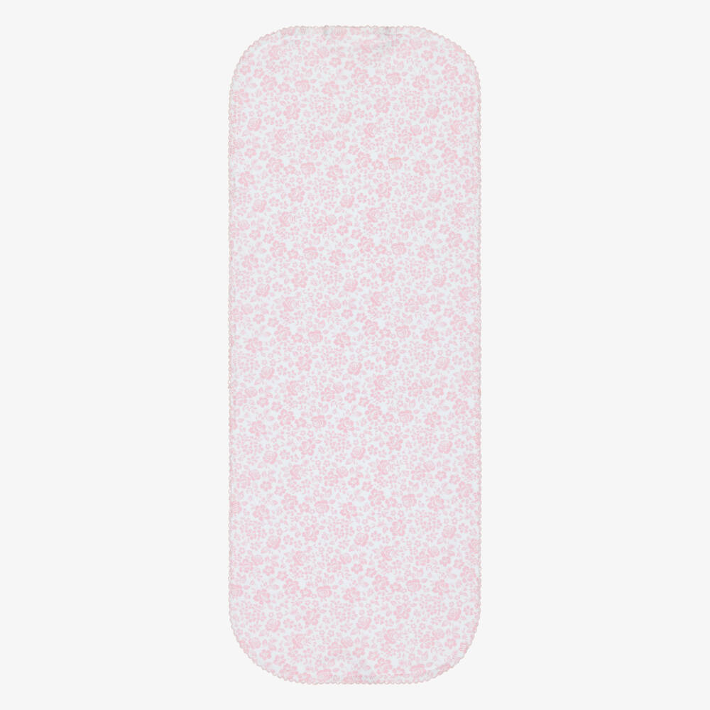 Kissy Kissy-Baby Girls Pink Floral Pima Cotton Country Gardens Burp Cloth (48cm) | Childrensalon